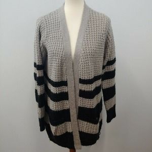 Bellatrix Cardigan Black Gray Stripe, M, Pockets